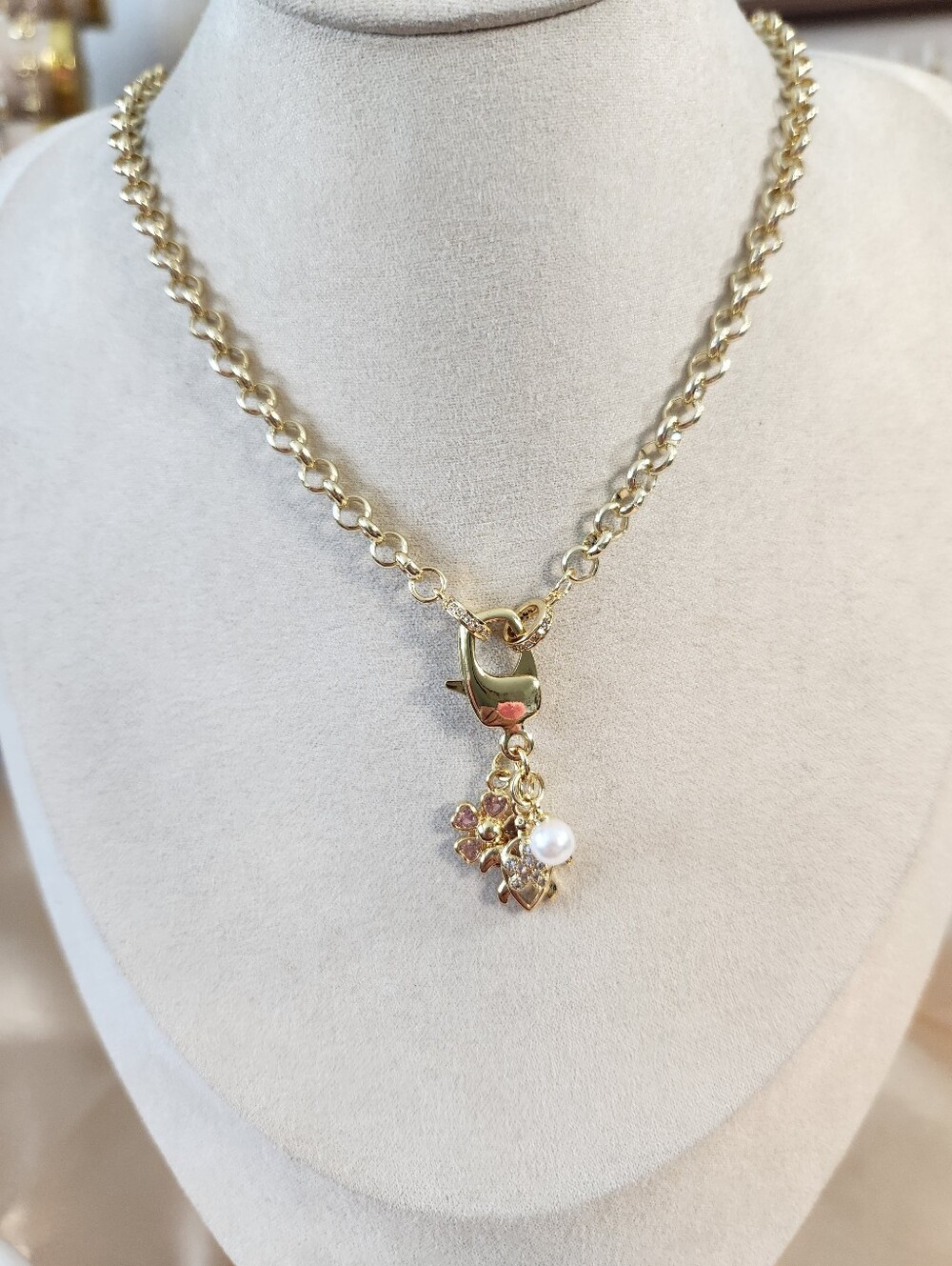 18k Gold Plated Multi Charm Necklace